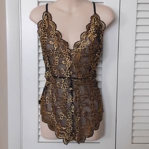 NEW lace gold teddy bodysuit